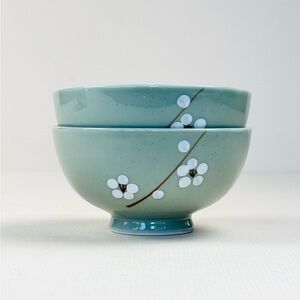 2 Sage Blossom Bowls 2 1/2” H x 4 1/2” W